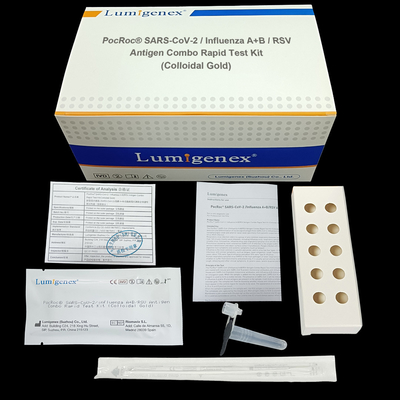 SARS-CoV-2 / 인플루엔자 A+B / RSV 항원 캄보 신속 시험은 3 하락 샘플 부피를 장비를 답니다