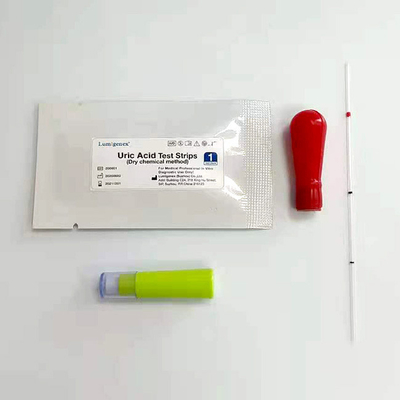 ISO13485 승인된 요산 테스트 스트립 건조 화학 4분
