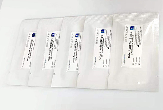 ISO13485 승인된 요산 테스트 스트립 건조 화학 4분
